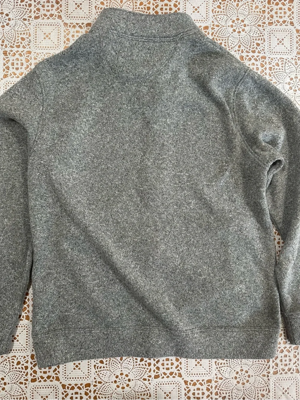 Old Navy Gray Sweater Fleece Full Zip Jacket Sherpa Lined Men’s Medium